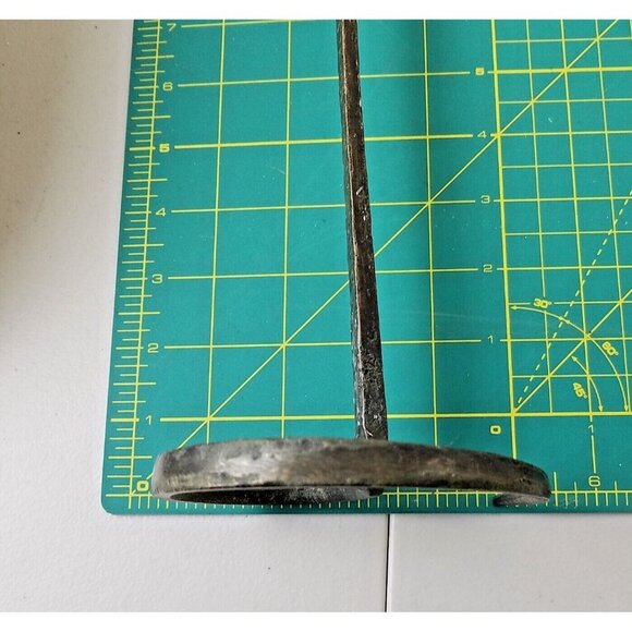 blackened brass candle hand hewn holders rustic hammered patina set 15" 13" 11" - Picture 7 of 9